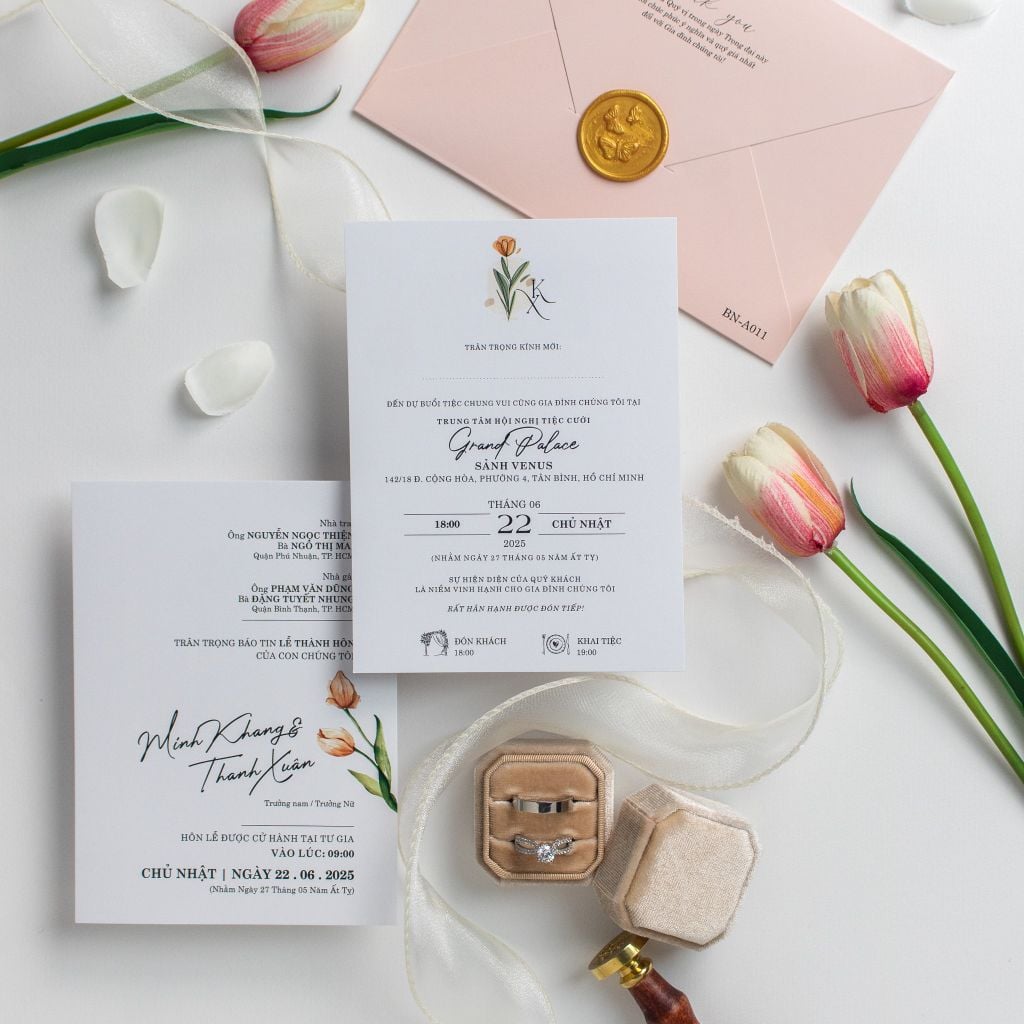 Thiệp Cưới Thanh Xuân Bản Giao Hưởng Tình Yêu Tinh Khôi - BN-A011