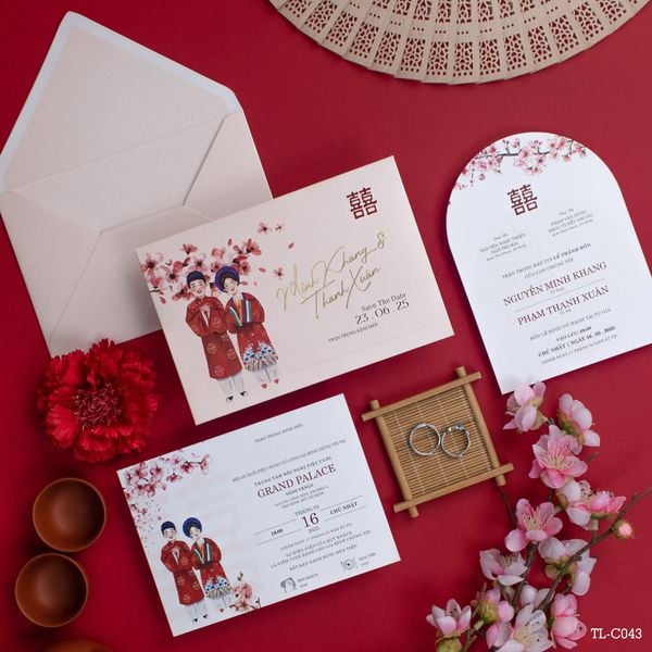 Thiệp Cưới Hỷ Kết Trăm Năm Giao Thoa Nét Việt Xưa Và Nay - TL-C043