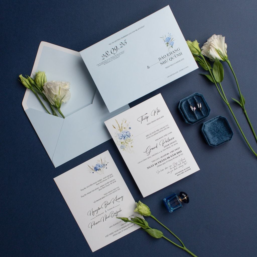 Thiệp Cưới Xanh Dịu - BN-A029