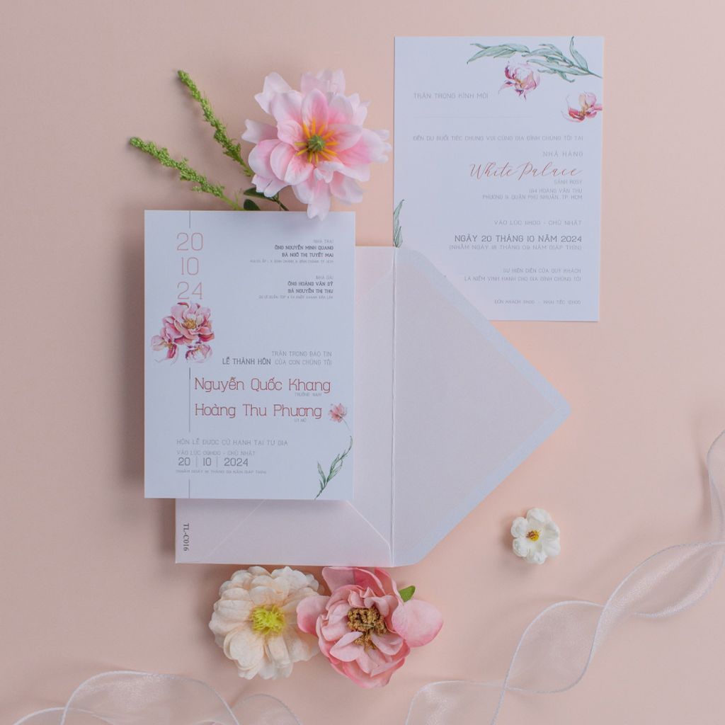 Thiệp Cưới Hoa Mẫu Đơn - TL-C016