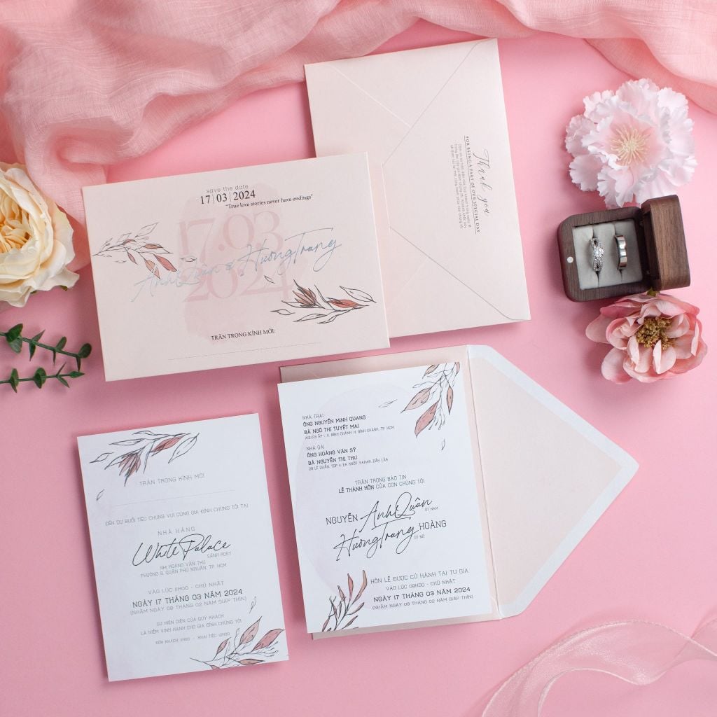 Thiệp Cưới Nhành Lá Xuân Thì - TL-C031