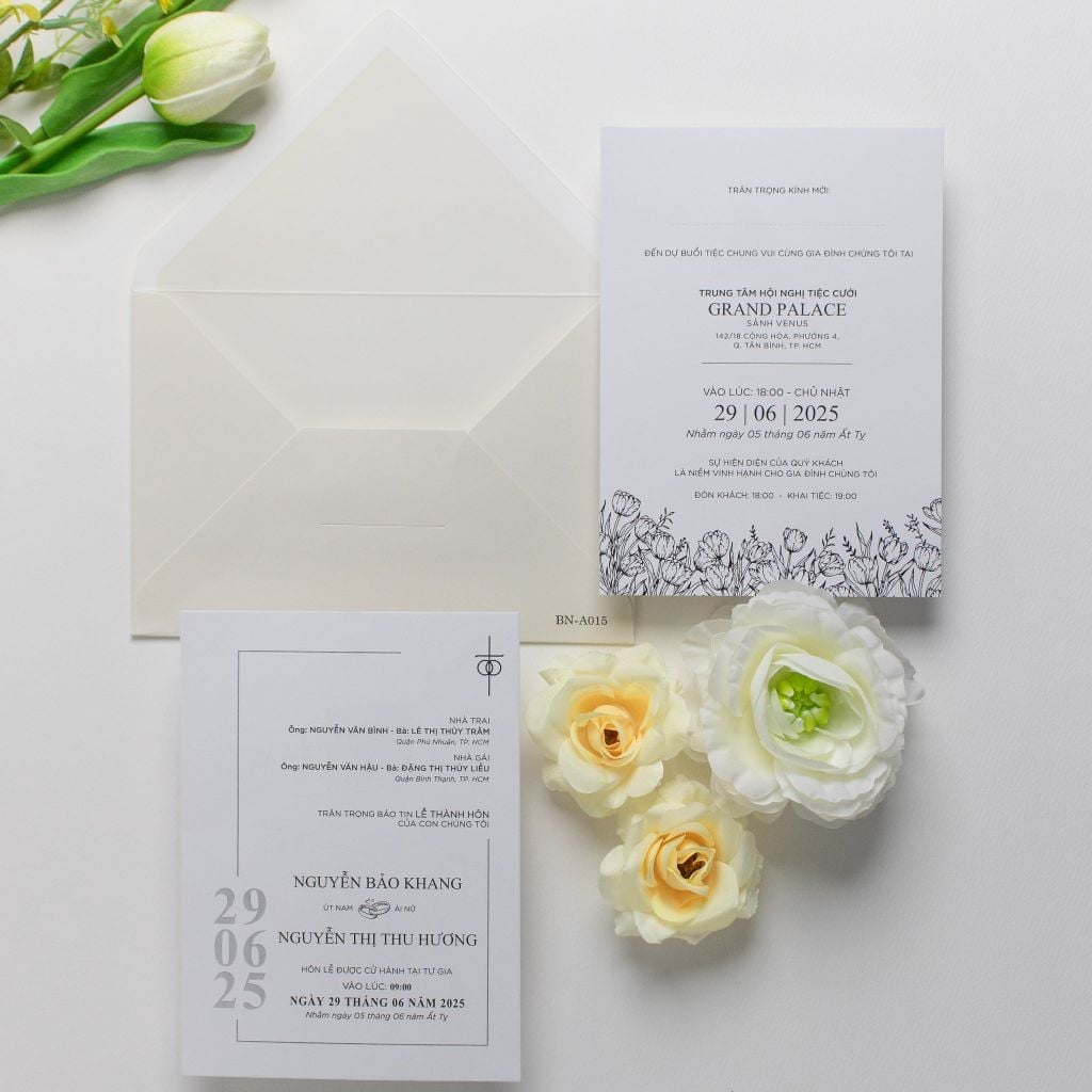 Thiệp cưới Họa Sắc Đồng Nội - BN-A015