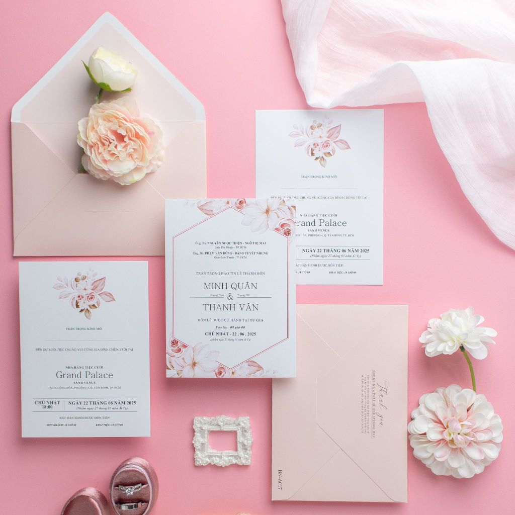 Thiệp cưới Blossom Pink - BN-A017
