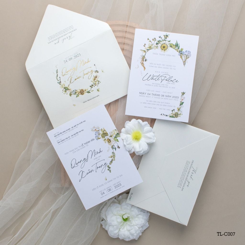 Thiệp Cưới Floral Harmony Khúc Ca Đồng Nội Tinh Khôi - TL-C007
