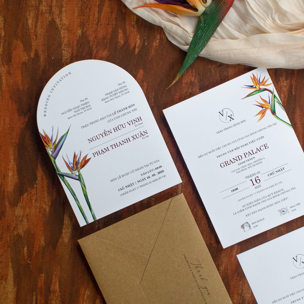 Thiệp Cưới Thiên Điểu Kraft Vũ Điệu Tình Yêu Tự Do - TL-C040