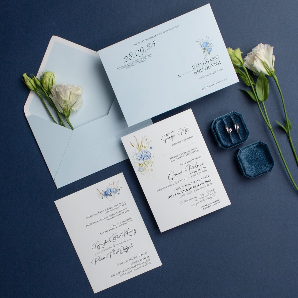 Thiệp Cưới Xanh Dịu - BN-A029