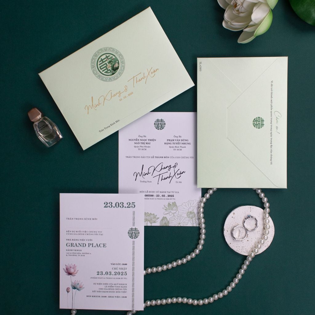 Thiệp cưới Lotus Sage Sắc Sen Thanh Tao Cho Ngày Chung Đôi - TL-C053