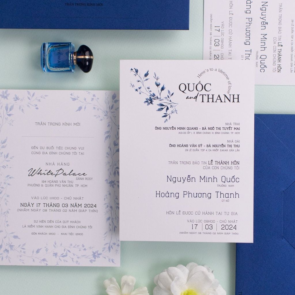 Thiệp Cưới Sắc Xanh Midnight Blue Bản Giao Hưởng Tình Yêu Của Quốc & Thanh - TL-C021X