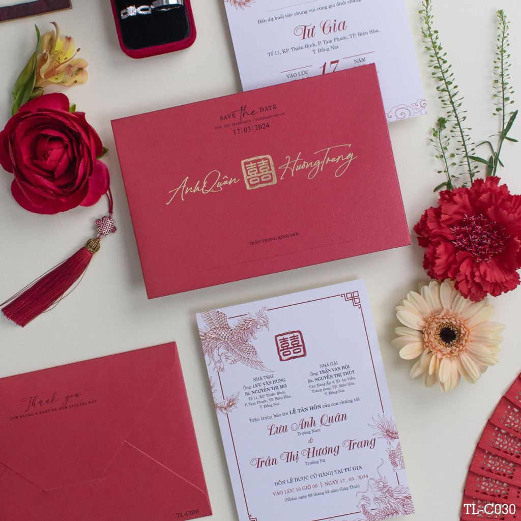 Thiệp Cưới Long Phụng Giao Thoa - TL-C030