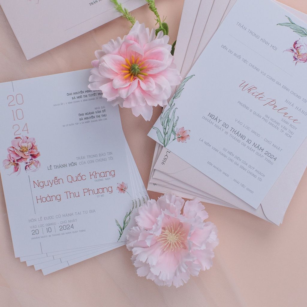 Thiệp Cưới Hoa Mẫu Đơn - TL-C016