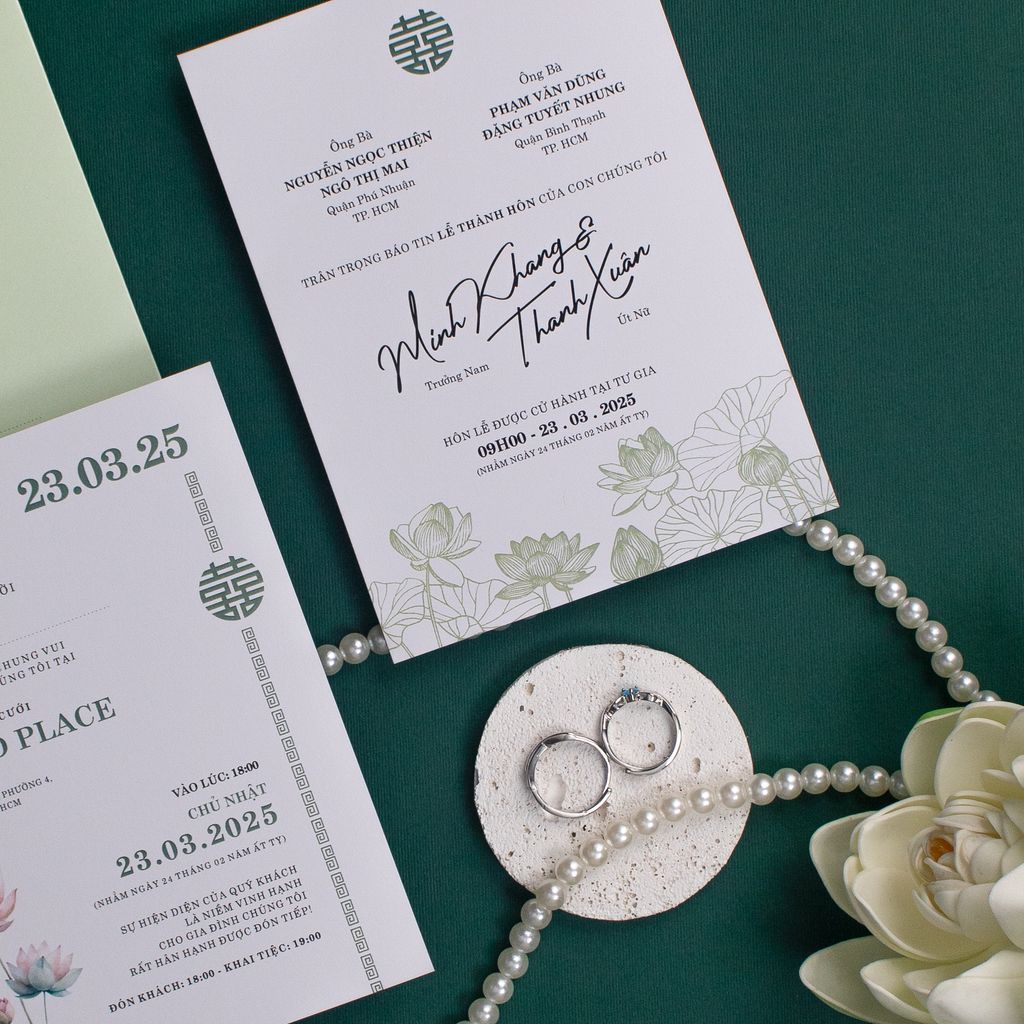 Thiệp cưới Lotus Sage Sắc Sen Thanh Tao Cho Ngày Chung Đôi - TL-C053