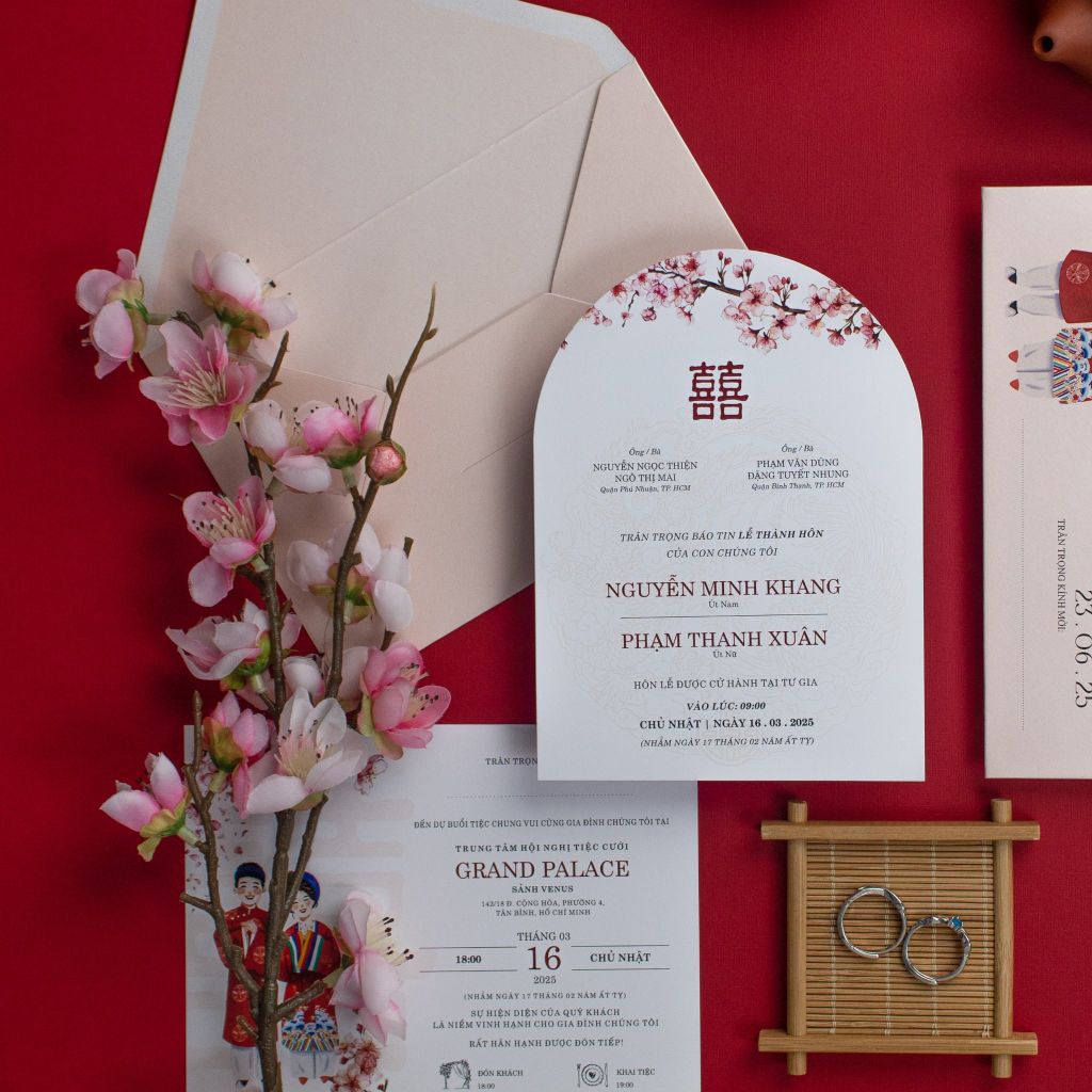 Thiệp Cưới Hỷ Kết Trăm Năm Giao Thoa Nét Việt Xưa Và Nay - TL-C043