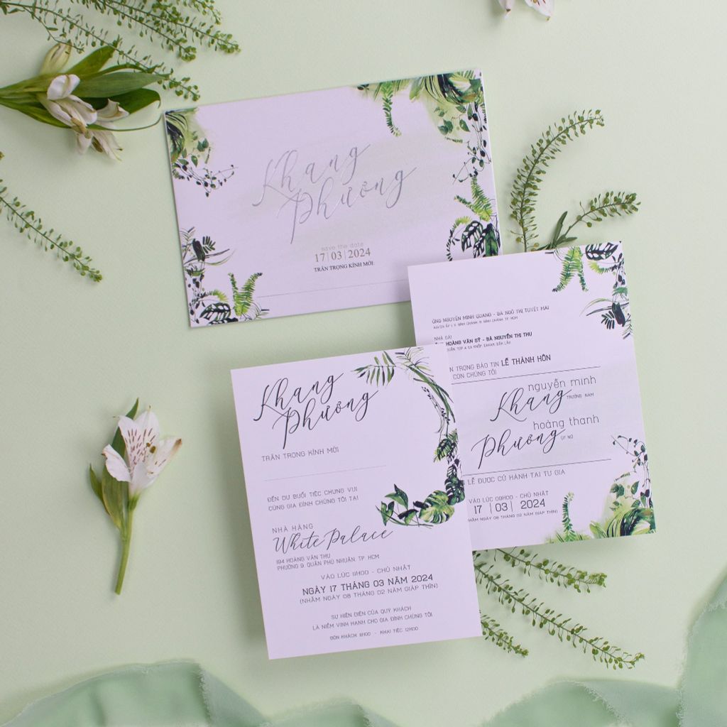Thiệp Cưới Tropical Garden Khởi Đầu Xanh Cho Chuyện Tình Lãng Mạn - TL-C033