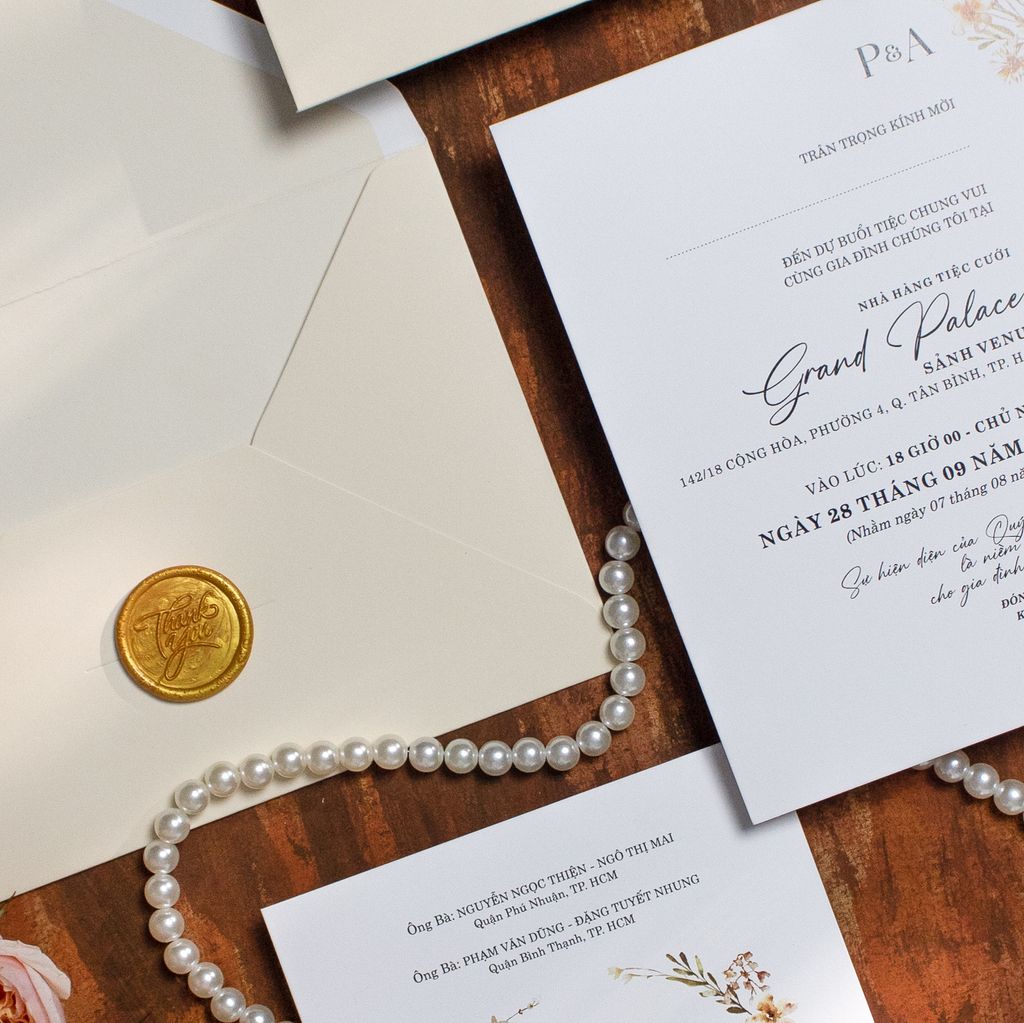 Thiệp Cưới Kem Nhạt Vẻ Đẹp An Nhiên - BN-A022