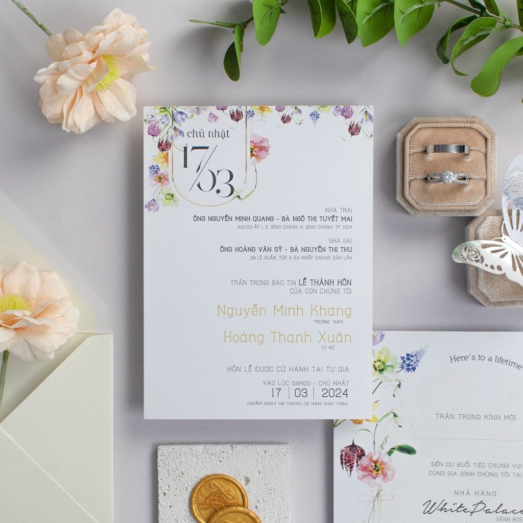 Thiệp Cưới Nắng Ghé Vườn Hoa - TL-C026