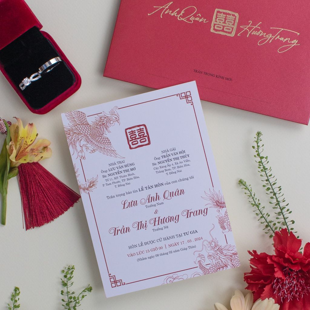 Thiệp Cưới Long Phụng Giao Thoa - TL-C030