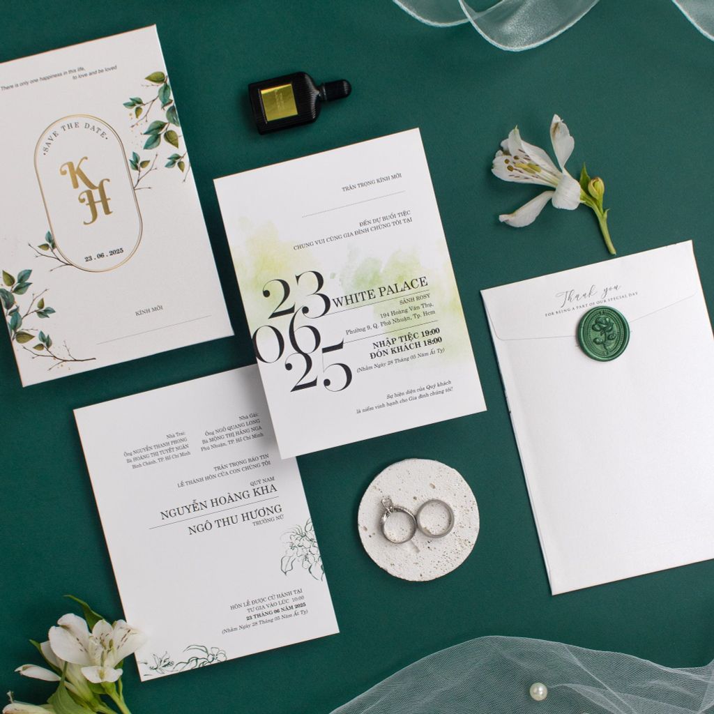 Thiệp Cưới Emerald Garden Khởi Đầu Xanh Cho Tình Yêu Vĩnh Cửu - TL-C101