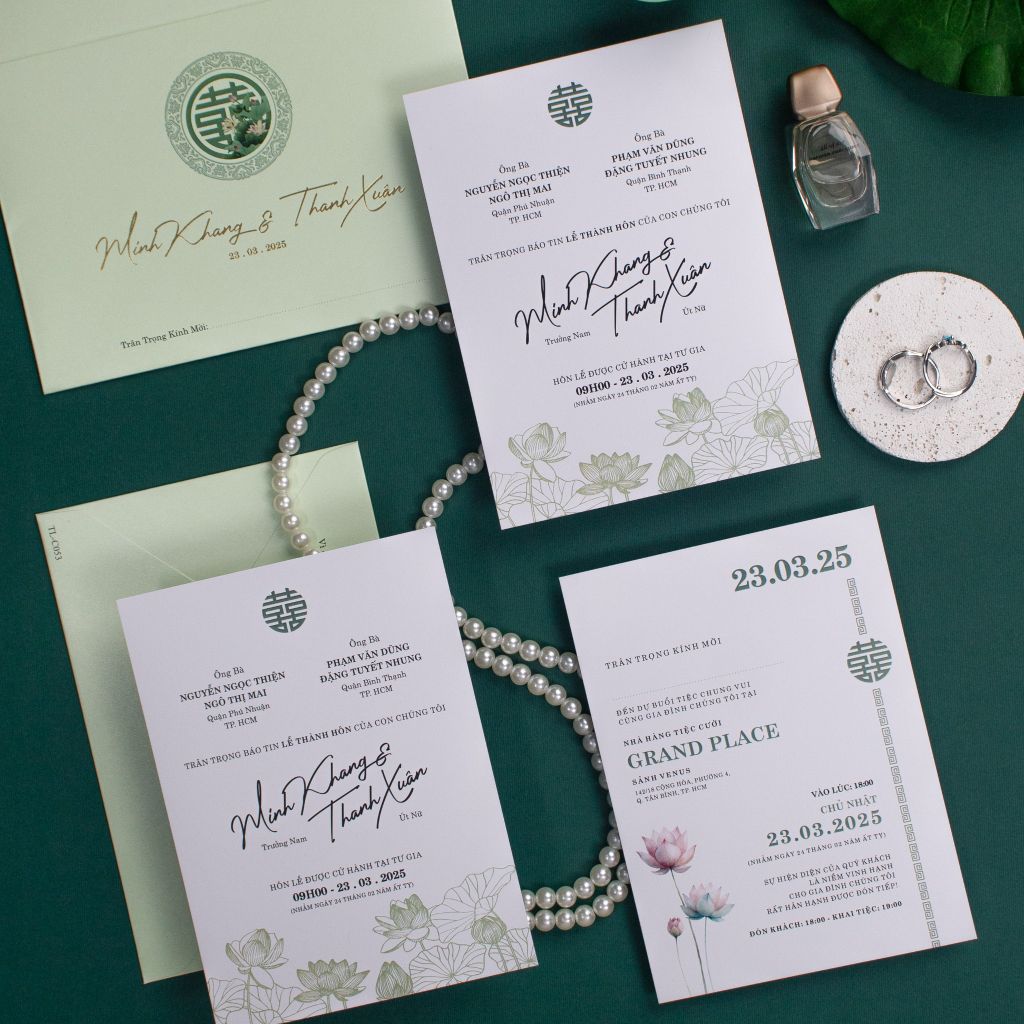 Thiệp cưới Lotus Sage Sắc Sen Thanh Tao Cho Ngày Chung Đôi - TL-C053