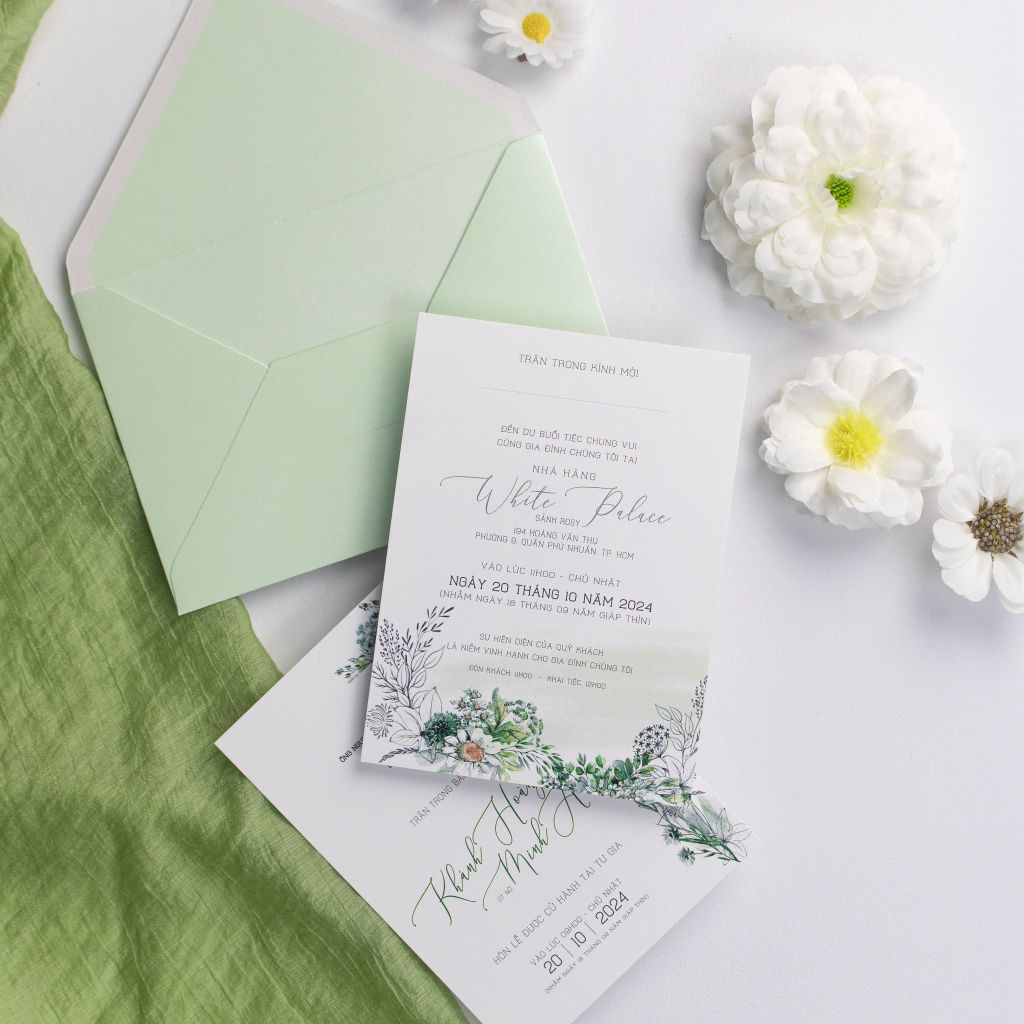 Thiệp Cưới Sage Garden Vườn Hoa Đồng Nội Thanh Khiết - TL-C004