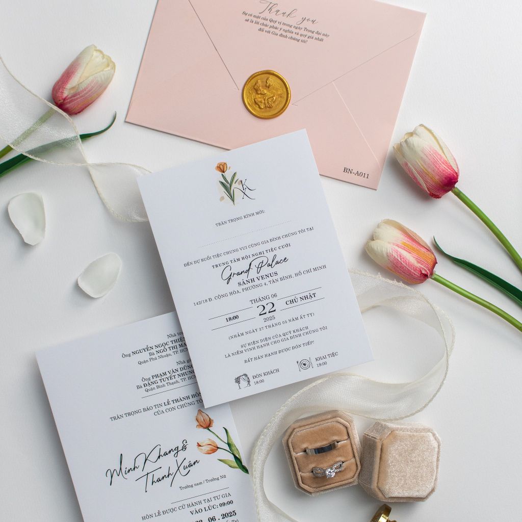 Thiệp Cưới Thanh Xuân Bản Giao Hưởng Tình Yêu Tinh Khôi - BN-A011