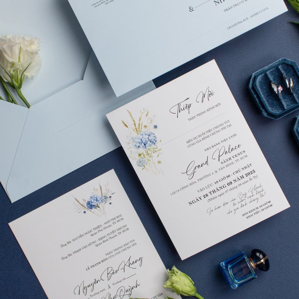 Thiệp Cưới Xanh Dịu - BN-A029