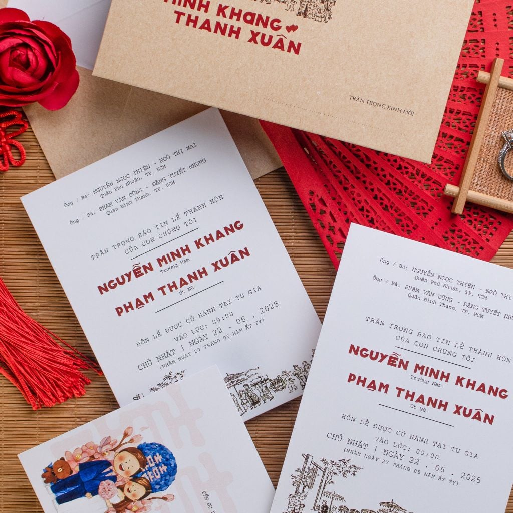 Thiệp Cưới Kraft Hồi Ức Xưa Chạm Vào Cảm Xúc Hoài Cổ - BN-A012