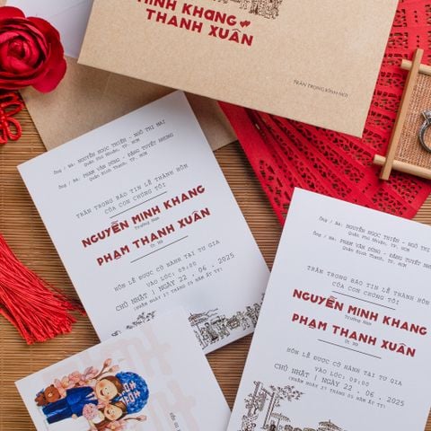 Thiệp Cưới Kraft Hồi Ức Xưa Chạm Vào Cảm Xúc Hoài Cổ - BN-A012