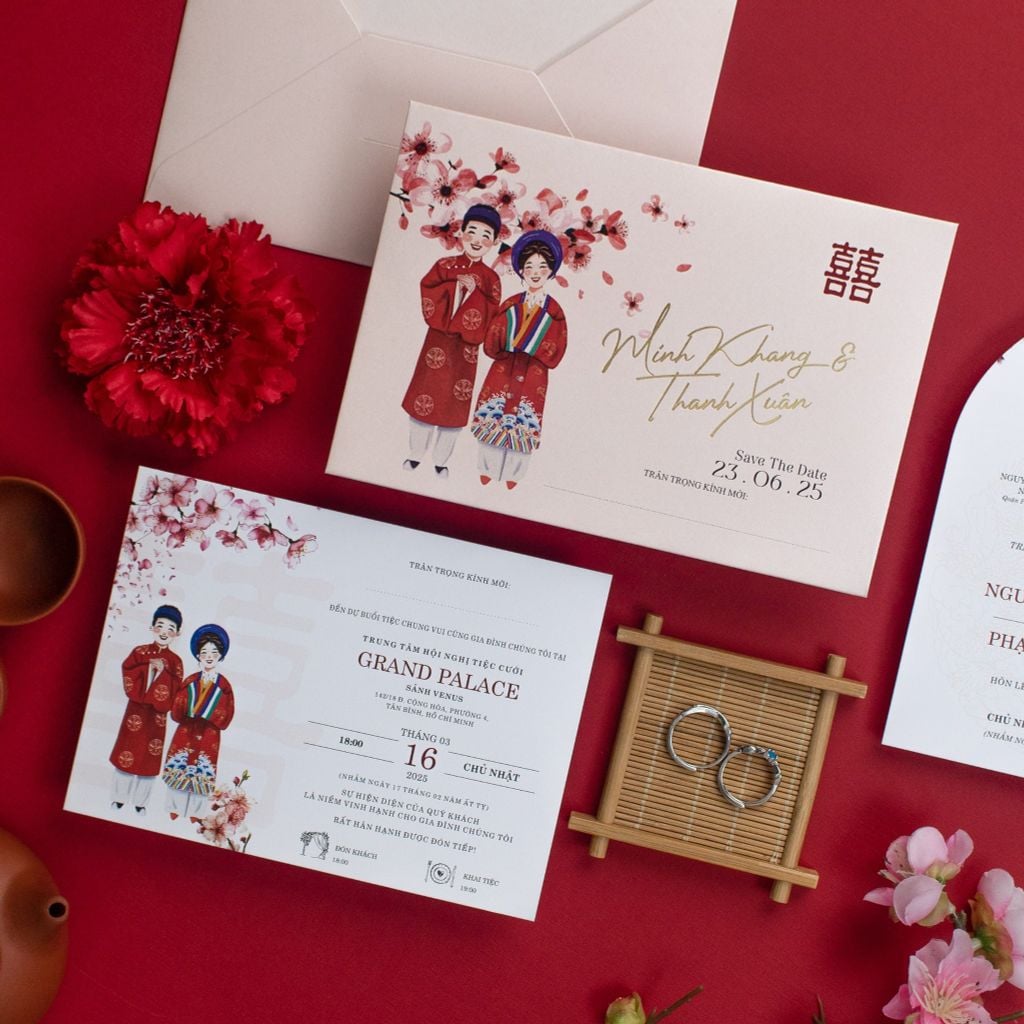 Thiệp Cưới Hỷ Kết Trăm Năm Giao Thoa Nét Việt Xưa Và Nay - TL-C043