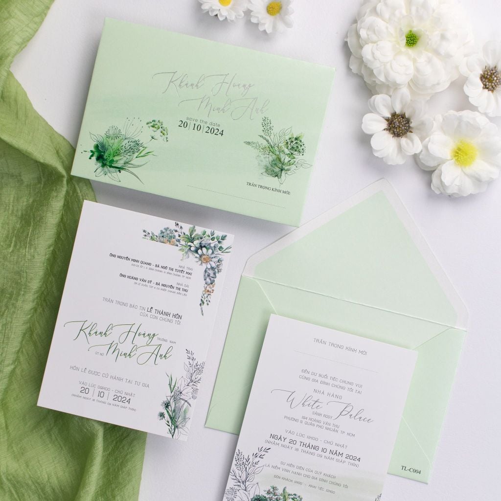 Thiệp Cưới Sage Garden Vườn Hoa Đồng Nội Thanh Khiết - TL-C004