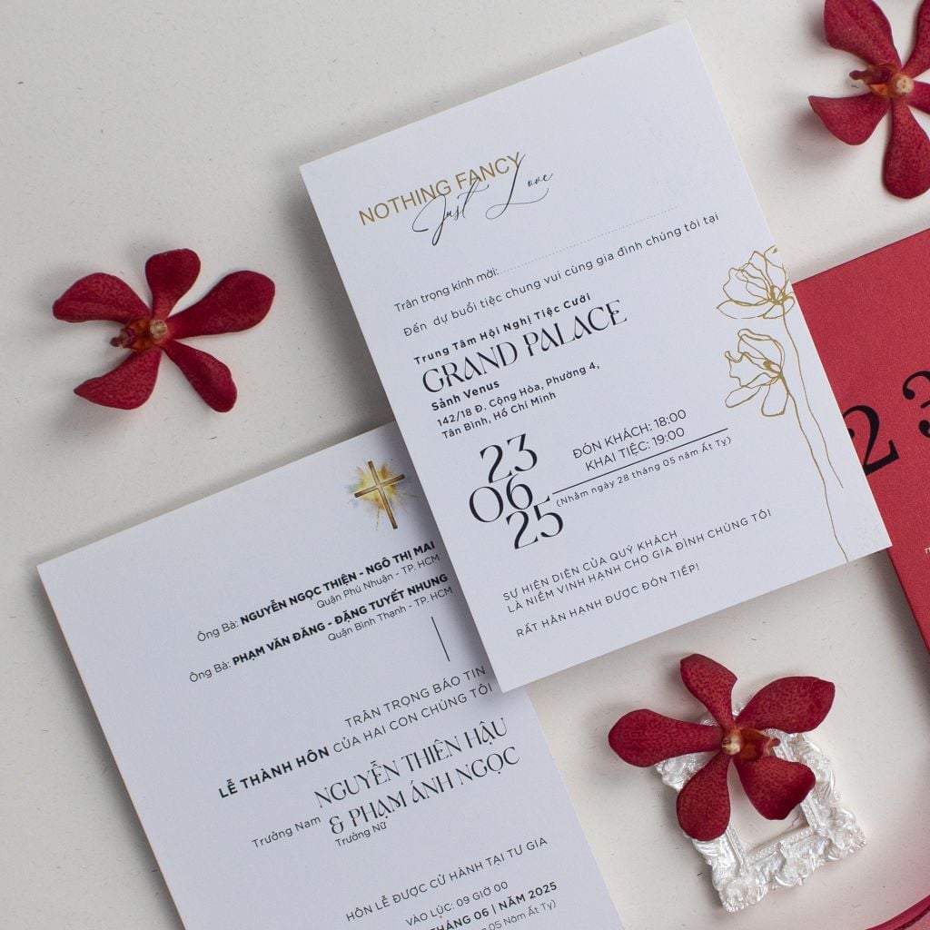 Thiệp Cưới Dấu Ấn Nhịp Đập Đồng Điệu Sắc Đỏ Nồng Nàn - TL-C102