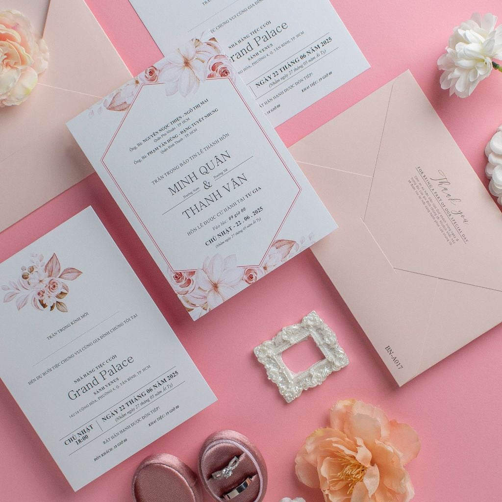 Thiệp cưới Blossom Pink - BN-A017