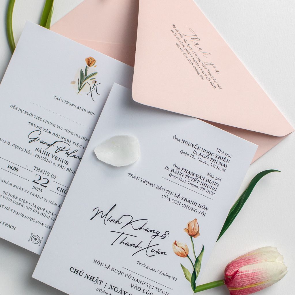 Thiệp Cưới Thanh Xuân Bản Giao Hưởng Tình Yêu Tinh Khôi - BN-A011