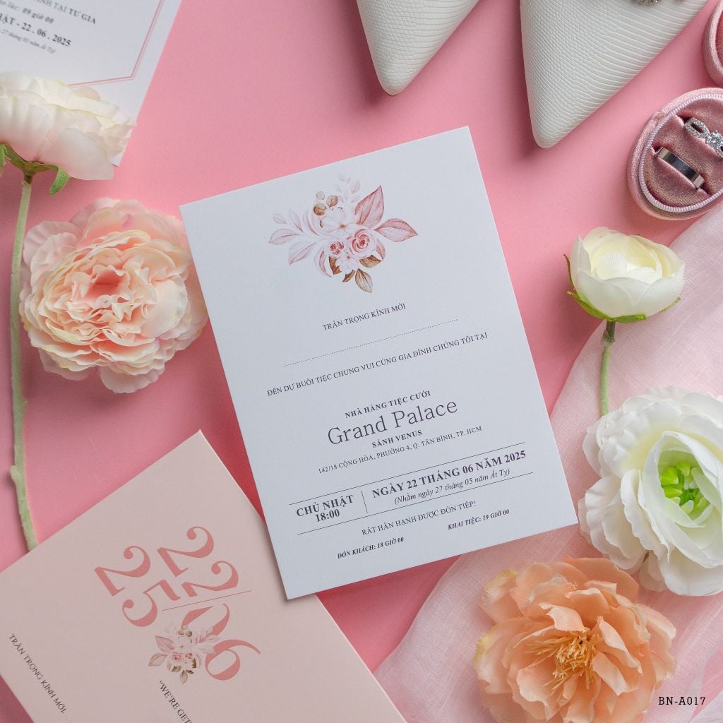 Thiệp cưới Blossom Pink - BN-A017