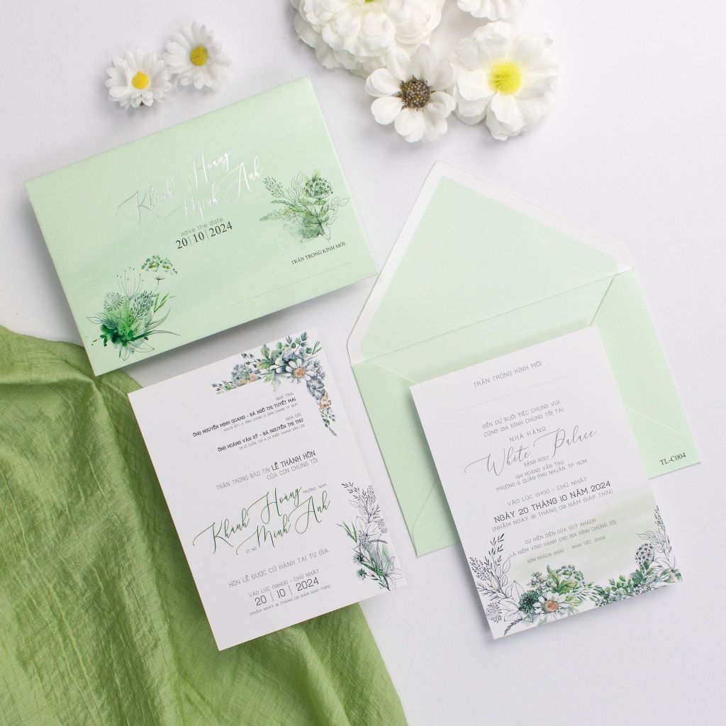 Thiệp Cưới Sage Garden Vườn Hoa Đồng Nội Thanh Khiết - TL-C004