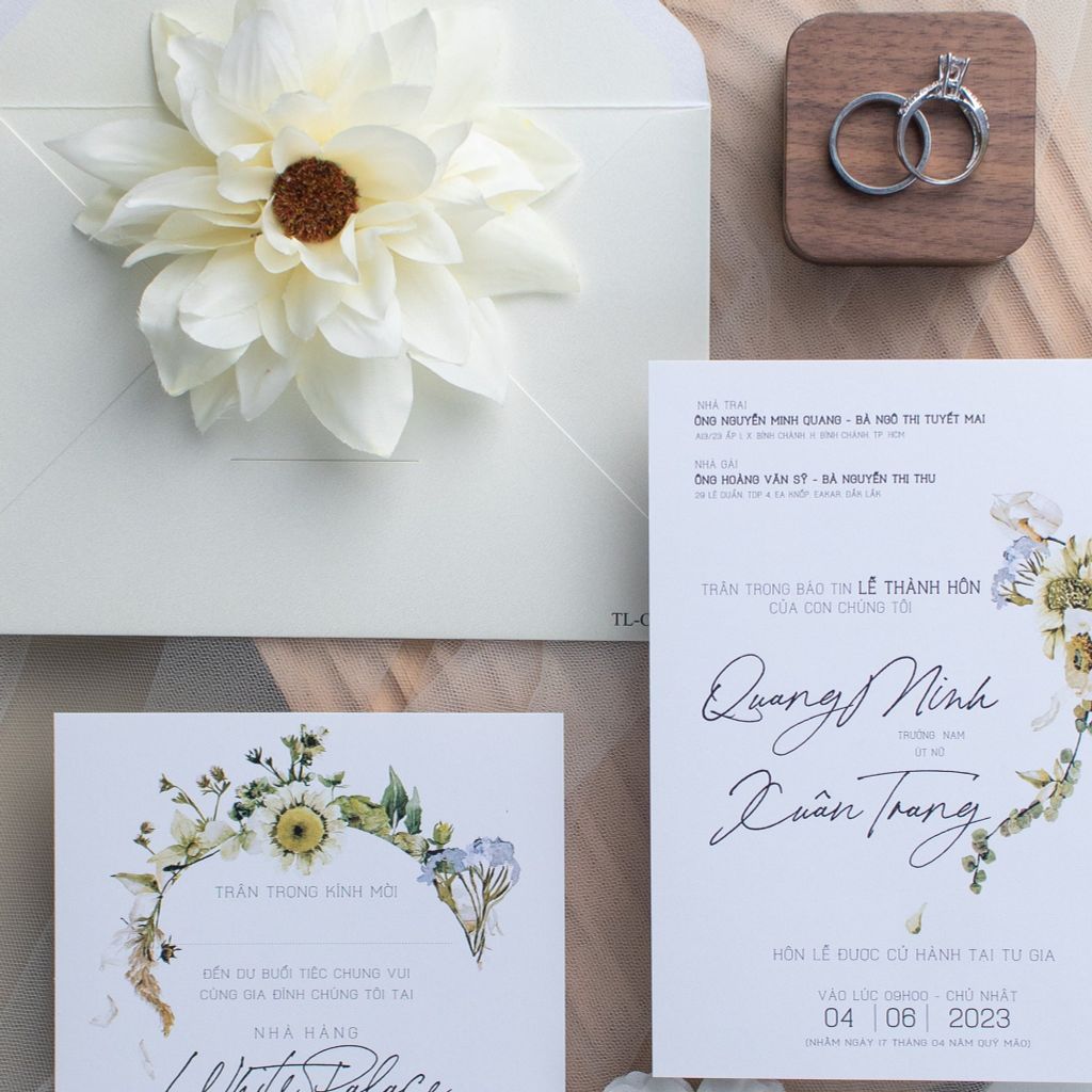 Thiệp Cưới Floral Harmony Khúc Ca Đồng Nội Tinh Khôi - TL-C007