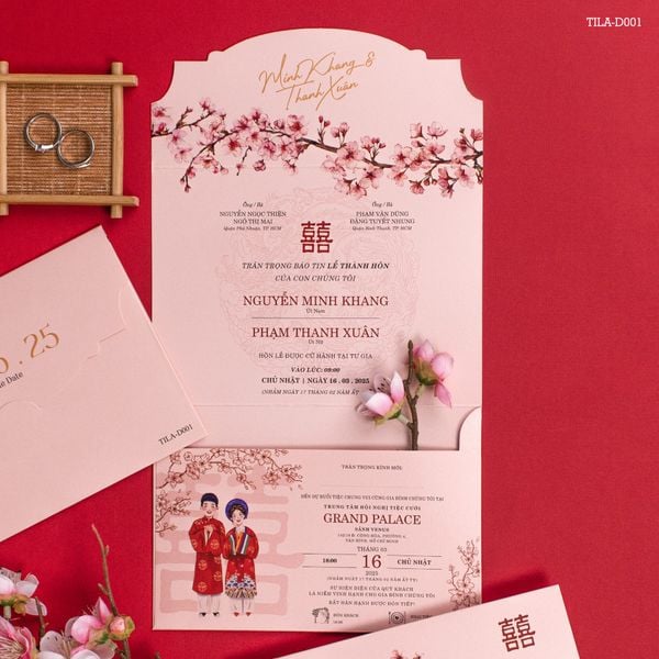 Thiệp Cưới Sắc Hoa Anh Đào Nét Duyên Tình Thắm - TILA-D001