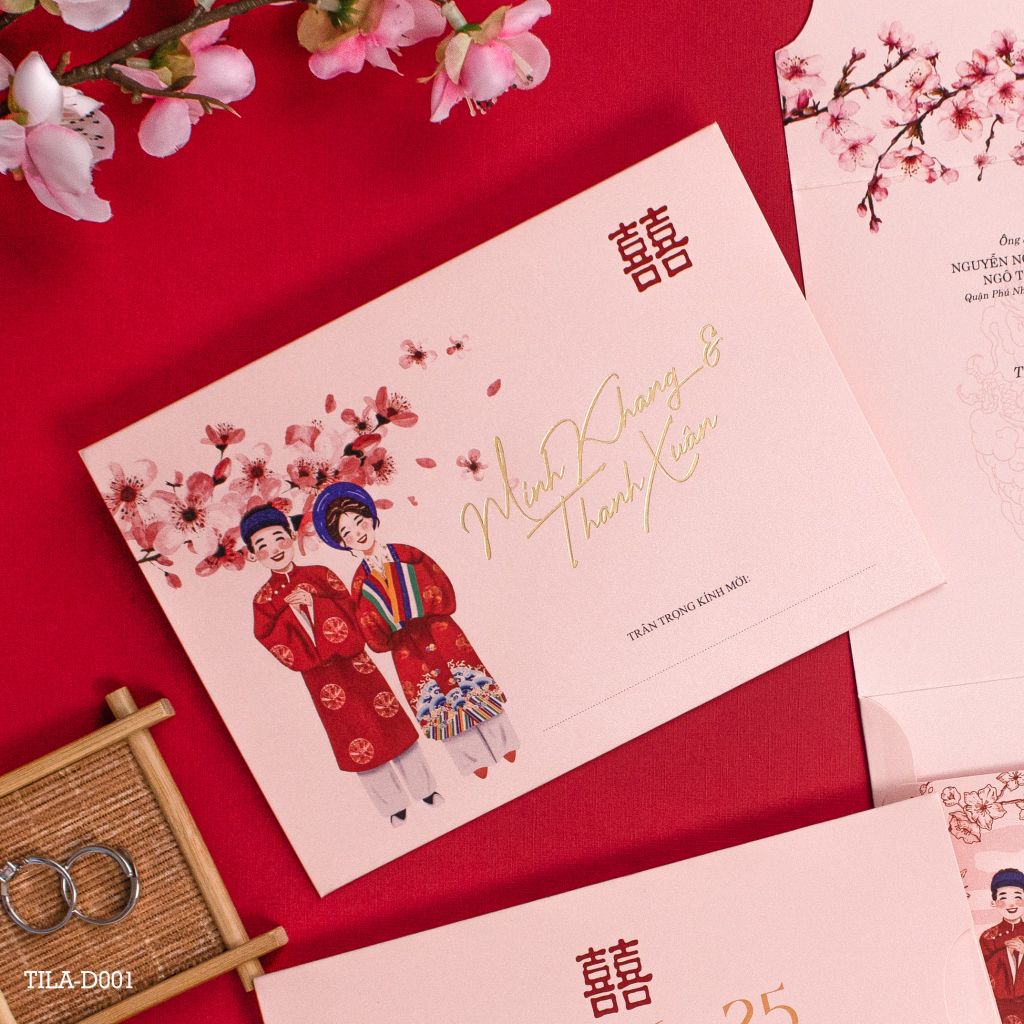 Thiệp Cưới Sắc Hoa Anh Đào Nét Duyên Tình Thắm - TILA-D001