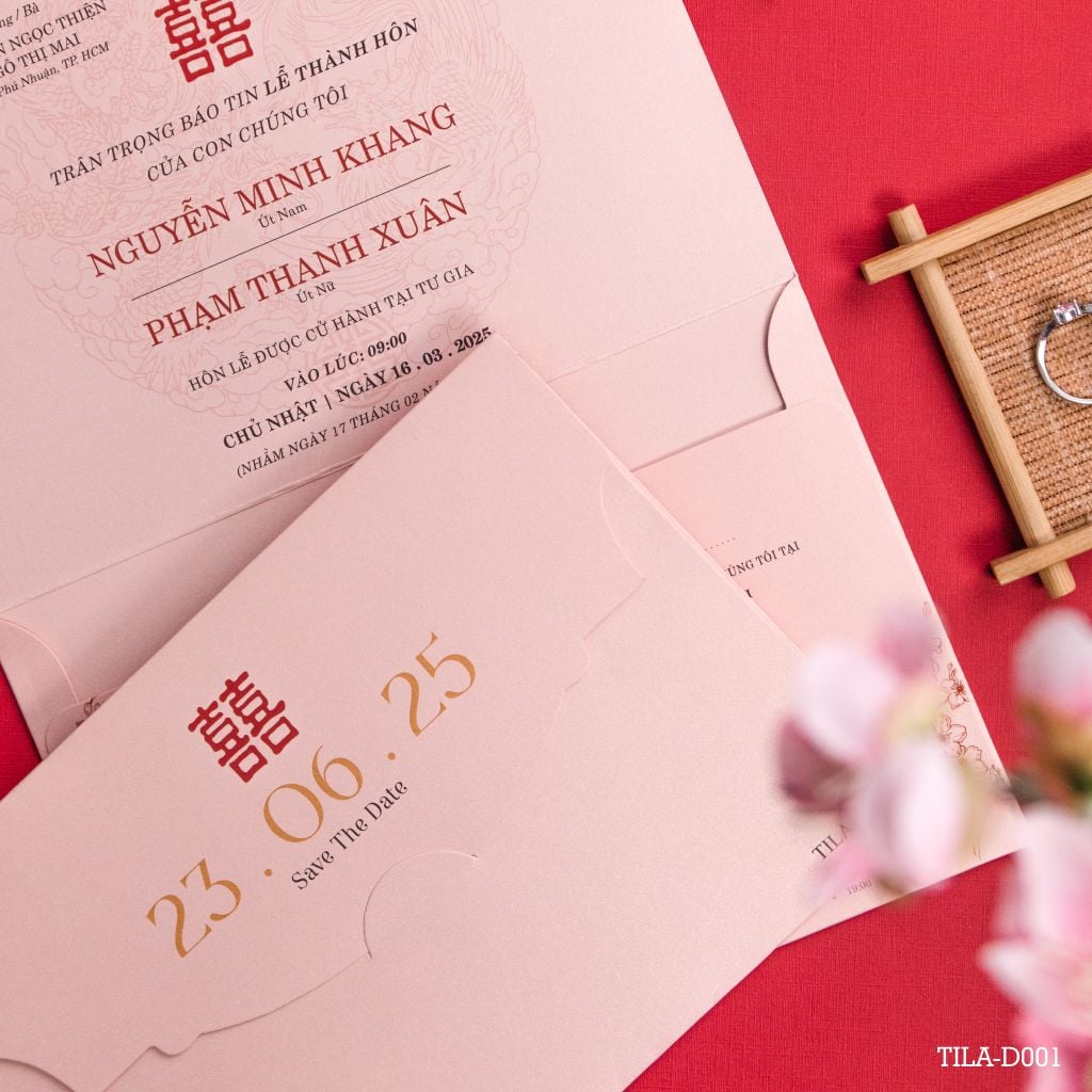 Thiệp Cưới Sắc Hoa Anh Đào Nét Duyên Tình Thắm - TILA-D001