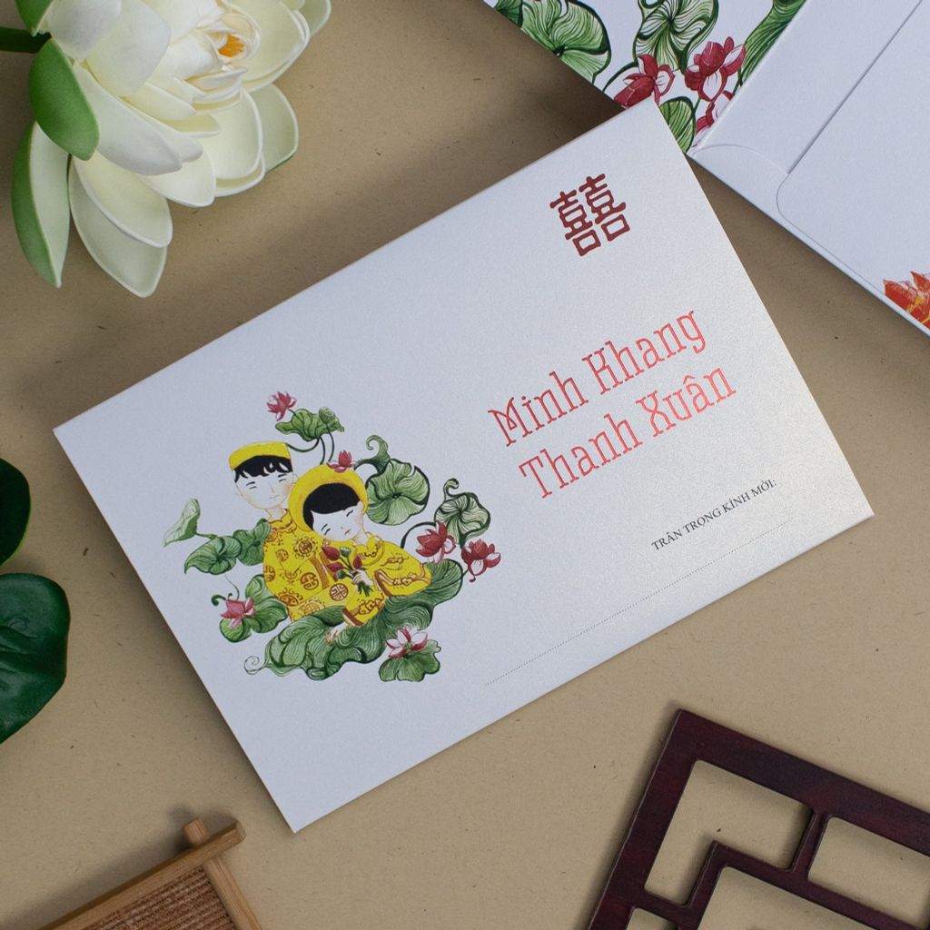 Thiệp Cưới Sen Việt Nét Tình Truyền Thống Giữa Lòng Hiện Đại - TILA-D004B