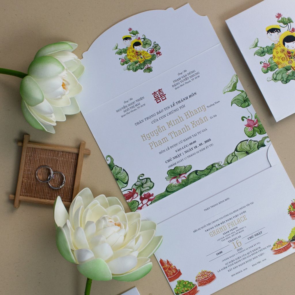 Thiệp Cưới Sen Việt Nét Tình Truyền Thống Giữa Lòng Hiện Đại - TILA-D004B