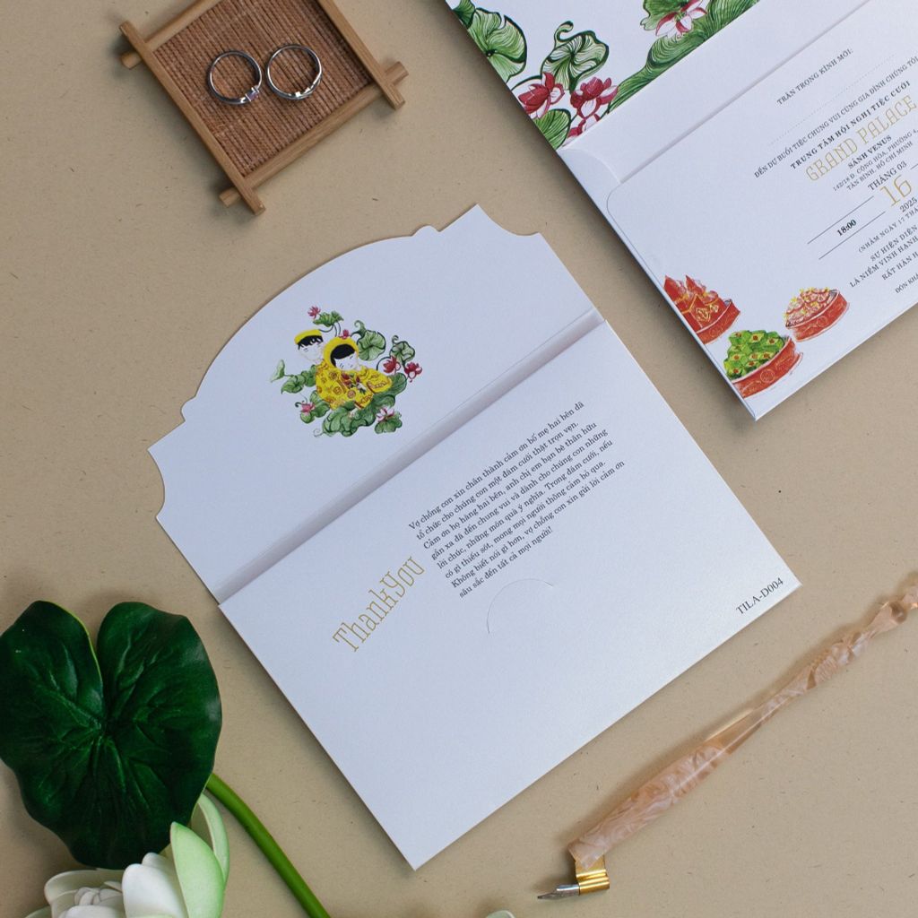 Thiệp Cưới Sen Việt Nét Tình Truyền Thống Giữa Lòng Hiện Đại - TILA-D004B