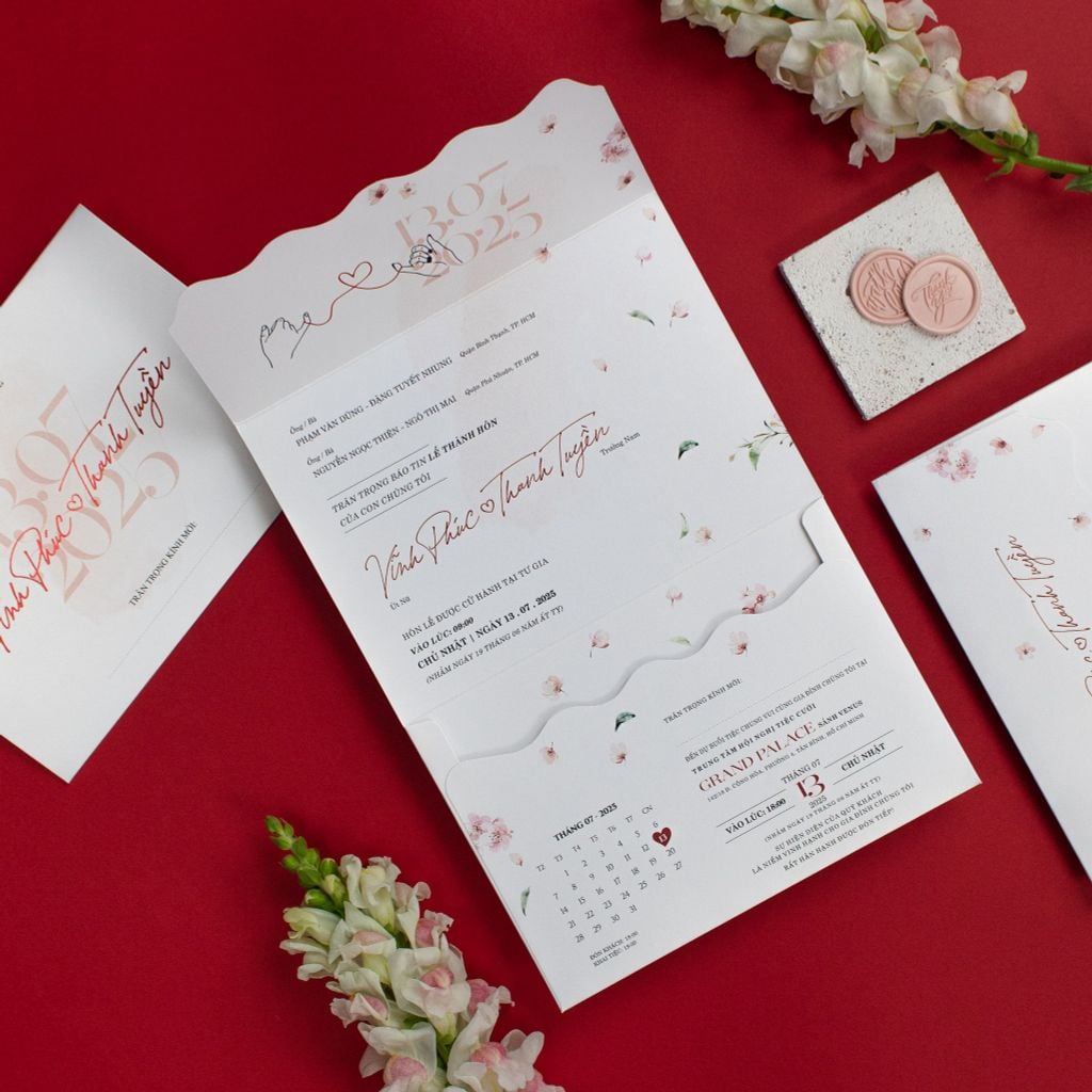 Thiệp Cưới Vườn Hoa Tinh Khôi Nét Dịu Dàng Cho Nàng Dâu Thanh Lịch - TILA-D008
