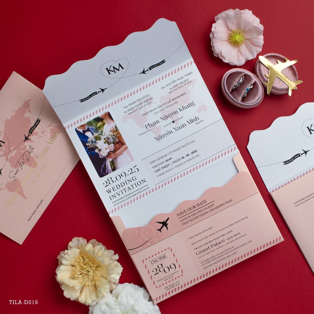 Thiệp Cưới Passport Chuyến Bay Hạnh Phúc - TILA-D016