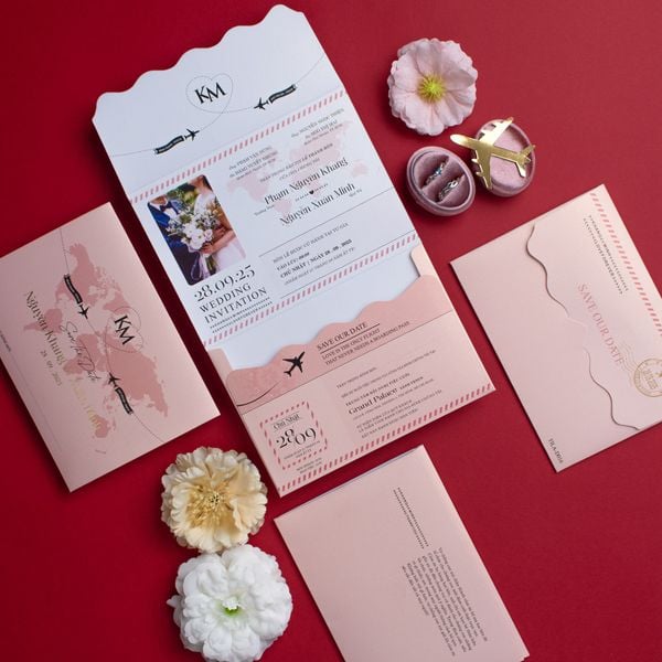 Thiệp Cưới Passport Chuyến Bay Hạnh Phúc - TILA-D016