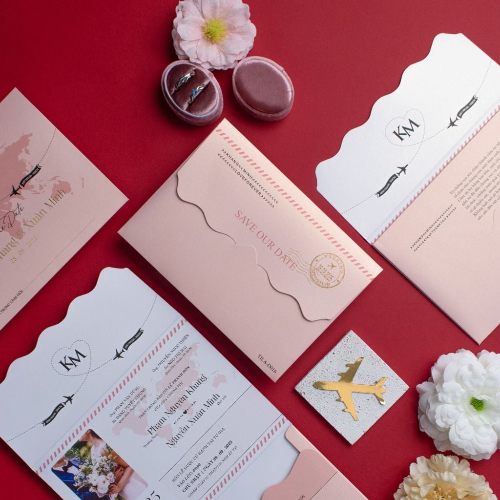 Thiệp Cưới Passport Chuyến Bay Hạnh Phúc - TILA-D016