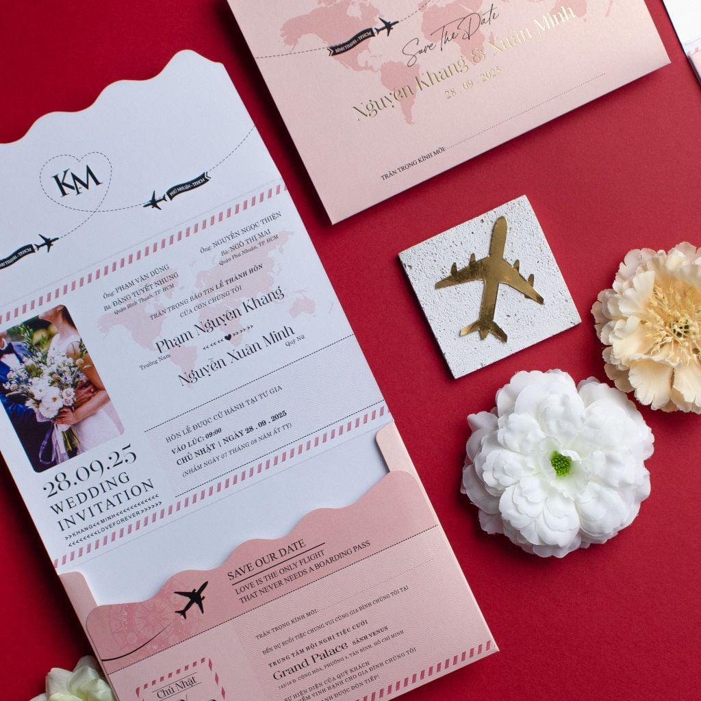 Thiệp Cưới Passport Chuyến Bay Hạnh Phúc - TILA-D016