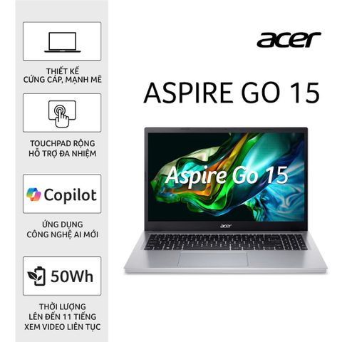  Laptop Acer Aspire Go AG15-31P-32U6 (NX.KMRSV.001) (i3 N305/8GB RAM/512GB SSD/15.6 inch FHD IPS/Win 11/Bạc/BẢO HÀNH 12 THÁNG) 