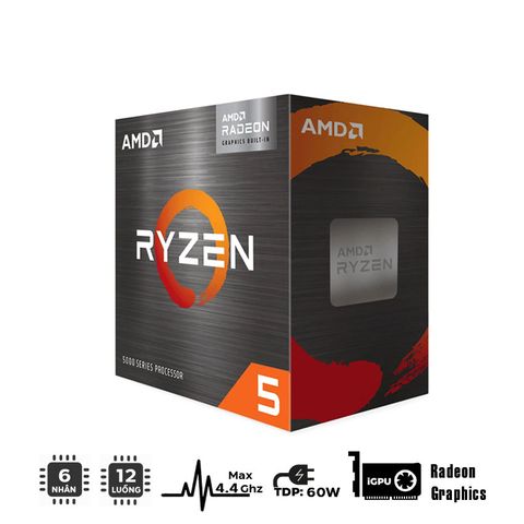  CPU AMD Ryzen 5 5500GT (4.4 GHz Upto 3.6 GHz / 19MB / 6 Cores, 12 Threads / 65W / Socket AM4) 