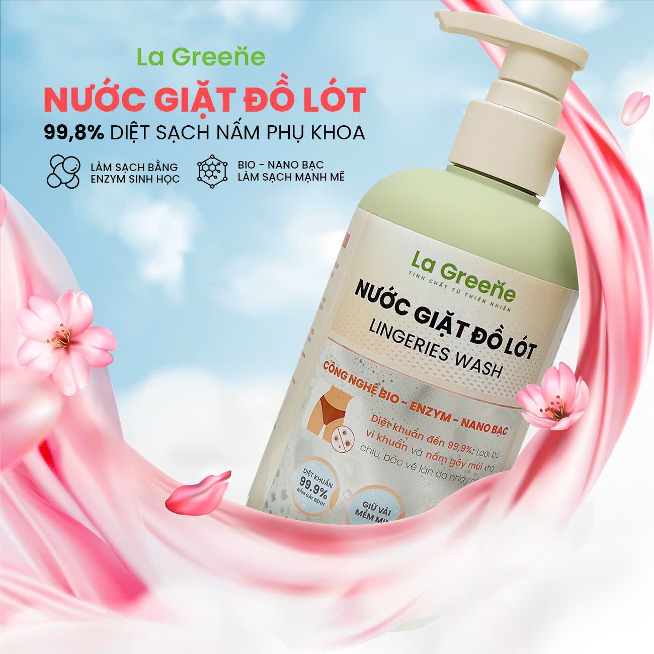  Nước giặt đồ lót sinh học Lagreene giúp khử mùi, kháng khuẩn, an toàn cho da nhạy cảm 