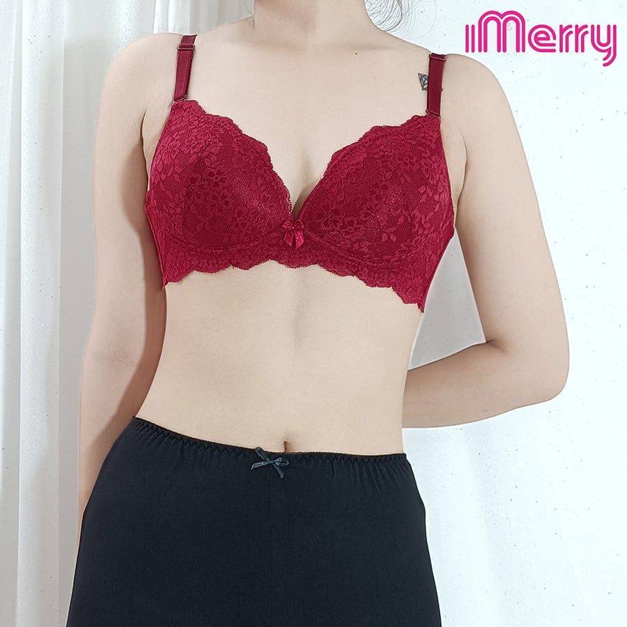  Áo lót ren iMERRY không gọng thoải mái, không mút nâng nhẹ, phối ren tinh xảo VA006 